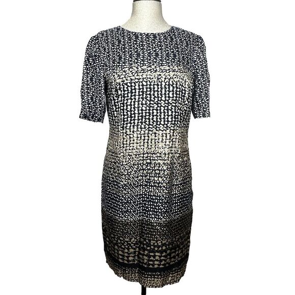 Brooks Brothers Womens Dress Sz 12 Multi Colored‎ Ombre Silk Shift Mature Artsy - Picture 1 of 16